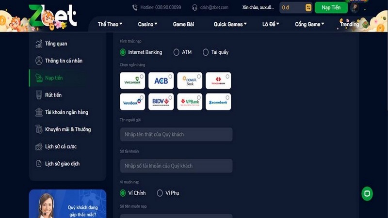 Phương Thức Thanh Toán Tại Zbet Đang Triển Khai Cho Hội Viên
