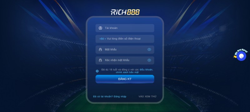 Hướng Dẫn Anh Em Các Thao Tác Đăng Ký Rich888 Chính Xác Nhất